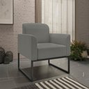 Ver imagem 7 de Kit Namoradeira e 2 Poltronas Decorativas Base Industrial Preta Maressa S08 Suede Grafite - Ibiza