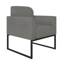 Ver imagem 6 de Kit Namoradeira e 2 Poltronas Decorativas Base Industrial Preta Maressa S08 Suede Grafite - Ibiza