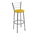 Ver imagem 1 de Banqueta Alta Cromada com Assento Amarelo Fortmix