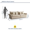 Ver imagem 3 de Sofá Living Bipartido 4 Lugares 4 Almofadas Decorativas 230cm Pés em Madeira Maciça Copenhague