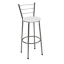 Ver imagem 1 de Banqueta Alta Cromada com Assento Branco Fortmix