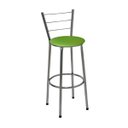 Ver imagem 1 de Banqueta Alta Cromada com Assento Verde Fortmix