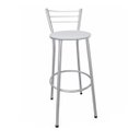 Ver imagem 1 de Banqueta Alta Prata com Assento Branco Fortmix