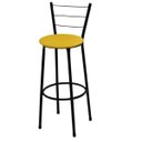 Ver imagem 1 de Banqueta Alta Preta com Assento Amarelo Fortmix