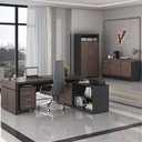 Ver imagem 2 de Conjunto Escritório Home Office 3 Peças Mesa Diretor Corp A06 Charuto-preto - Mpozenato