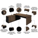 Ver imagem 3 de Conjunto Escritório Home Office 3 Peças Mesa Diretor Corp A06 Charuto-preto - Mpozenato