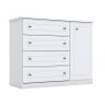 Cômoda e Guarda Roupa Infantil Americano 4 Portas Branco Hp - Henn - 4
