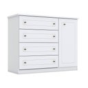 Ver imagem 4 de Cômoda e Guarda Roupa Infantil Americano 4 Portas Branco Hp - Henn