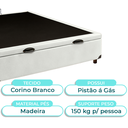 Ver imagem 2 de Cama Box Bau Viuvo Blindado Nature Branco 128x188
