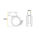 Ver imagem 5 de Rodízios U18mm Berço Roda 60mm Freio e Sem 4 Peças