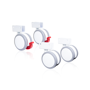 Rodízios U18mm Berço Roda 60mm Freio e Sem 4 Peças