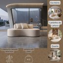 Ver imagem 6 de Sofá 2 Lugares Orgânico Curvo Feijão Palazzo Boucle Almofadas Sofá na Caixa Sala Recepção Clinicas N