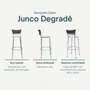 Ver imagem 3 de Kit 4 Banquetas Alta Vime Junco Degradê Sacada Àrea Gourmet Balcão Ilha Bancada bar piscina Cozinha