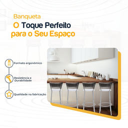 Kit 4 Banquetas Alta Vime Junco Degradê Sacada Àrea Gourmet Balcão Ilha Bancada bar piscina Cozinha - 3