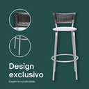 Ver imagem 4 de Kit 4 Banquetas Alta Vime Junco Degradê Sacada Àrea Gourmet Balcão Ilha Bancada bar piscina Cozinha