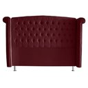 Ver imagem 3 de Kit de Quarto Cabeceira de Cama Box e Calçadeira Baú Toquio Casal 140 Cm Suede Bordo do Lar Mó