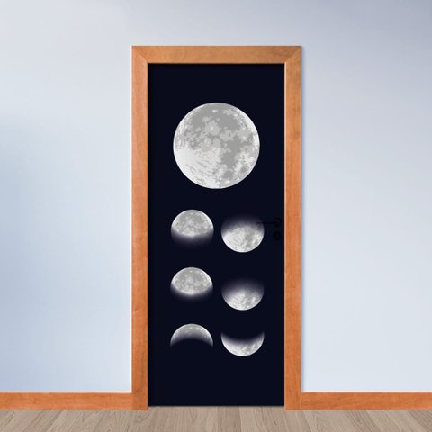 Adesivo de Porta - Fasees da Lua 5