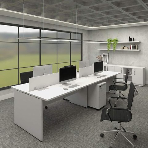 Plataforma 3,00m C/ 2 Gav. e 2 Divisória 4 Pessoas Cinza F5 Cor:cinza