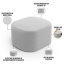 Ver imagem 3 de Puff Decorativo Orgânico para Living Quarto 70cm Doha W01 Bouclê Cinza - Lyam Decor