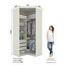 Ver imagem 3 de Canto Closet Seletto 02 Portas C/ Espelho Areia Hp/jequitibá - Henn