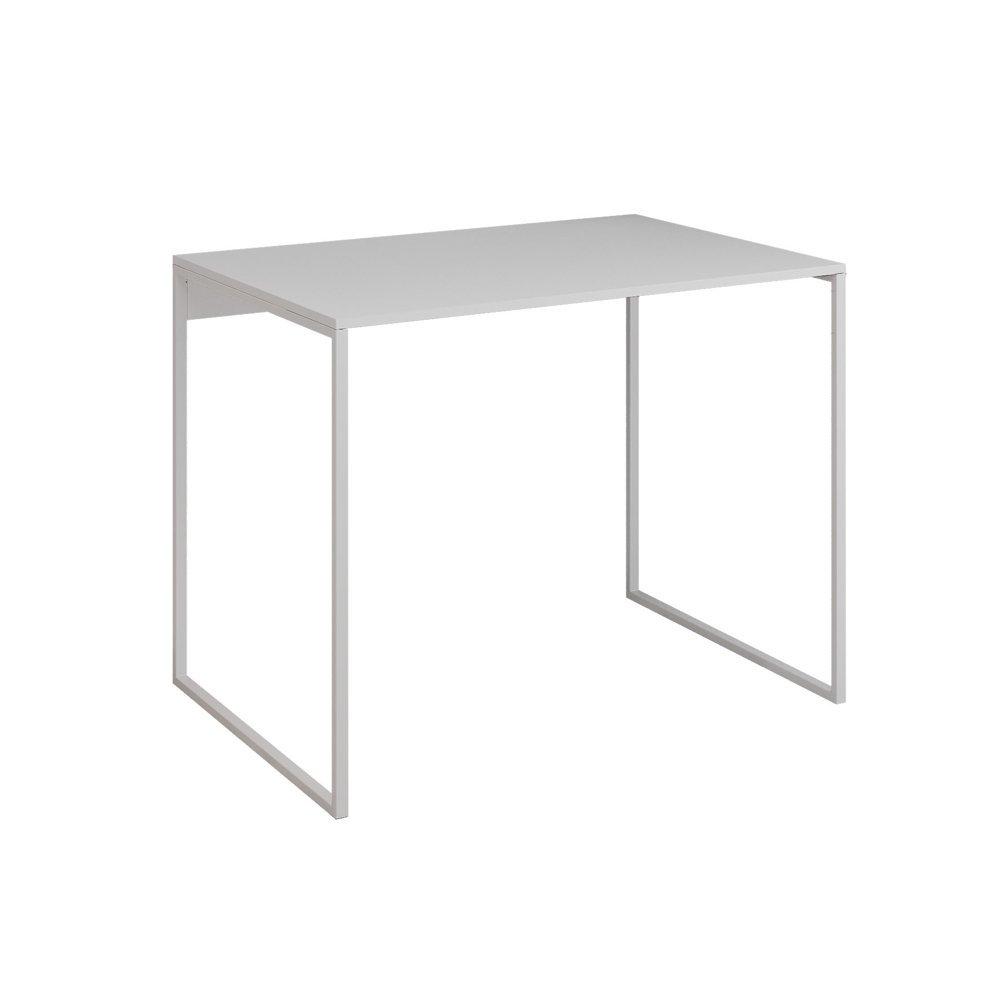 Mesa para Escritório Industrial Base Ferro Branco Tampo Mdp Branco 90x50