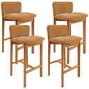 Ver imagem 1 de Kit 04 Banquetas Alta para Cozinha Sala de Jantar Bar Dara L02 Bouclê Mostarda - Lyam Decor