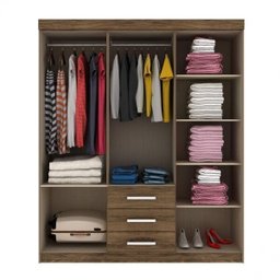 Guarda-Roupa Casal 6 Portas 3 Gavetas Fortaleza Rodial - 3 Guarda-Roupa Casal 6 Portas 3 Gavetas Fortaleza Rodial - 3
