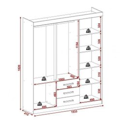 Guarda-Roupa Casal 6 Portas 3 Gavetas Fortaleza Rodial - 4 Guarda-Roupa Casal 6 Portas 3 Gavetas Fortaleza Rodial - 4