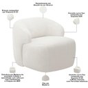 Ver imagem 4 de Kit 02 Poltronas Decorativa Fixa Orgânica para Sala Living Barolo L06 Bouclê Branco - Lyam Decor