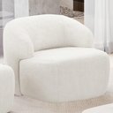 Ver imagem 2 de Kit 02 Poltronas Decorativa Fixa Orgânica para Sala Living Barolo L06 Bouclê Branco - Lyam Decor