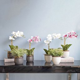 Arranjo de Flor Artificial Orquídea Branca no Vaso de Cerâmica Branco | Linha Permanente - 7