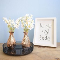 Arranjo Artificial de Flores Campo no Vaso Rose Gold Pequeno - Kit com Duas Unidades - 3