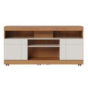 Ver imagem 2 de Rack Bancada Yara 1,36 2 Portas para TV Freijo/Off White - Colibri