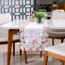 Trilho De Mesa Renda 40Cm X 1,40Cm Com Bordado Inglês Toque Acetinado Fleur - Tessi - 1