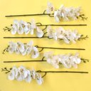 Ver imagem 2 de Orquídea Artificial Phalaenopsis Toque Real Coat Branca 63 cm Florarte Vol. 9 Kit 24 UN |