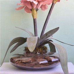 Arranjos de Flores Artificiais Amarílis Rosa no Vaso Transparente | Linha Permanente Formosinha - 6 Arranjos de Flores Artificiais Amarílis Rosa no Vaso Transparente | Linha Permanente Formosinha - 6