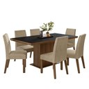 Ver imagem 2 de Conjunto Sala de Jantar Tampo de Madeira 6 Cadeiras Rustic/Preto/Imperial Grasse Madesa