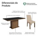 Ver imagem 4 de Conjunto Sala de Jantar Tampo de Madeira 6 Cadeiras Rustic/Preto/Imperial Grasse Madesa