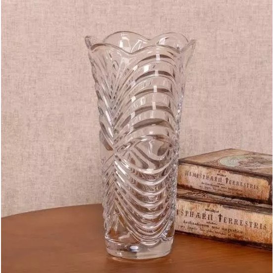 Vaso Decorativo Ondas 30cm em Vidro Lapidado Elegante Resistente - 4