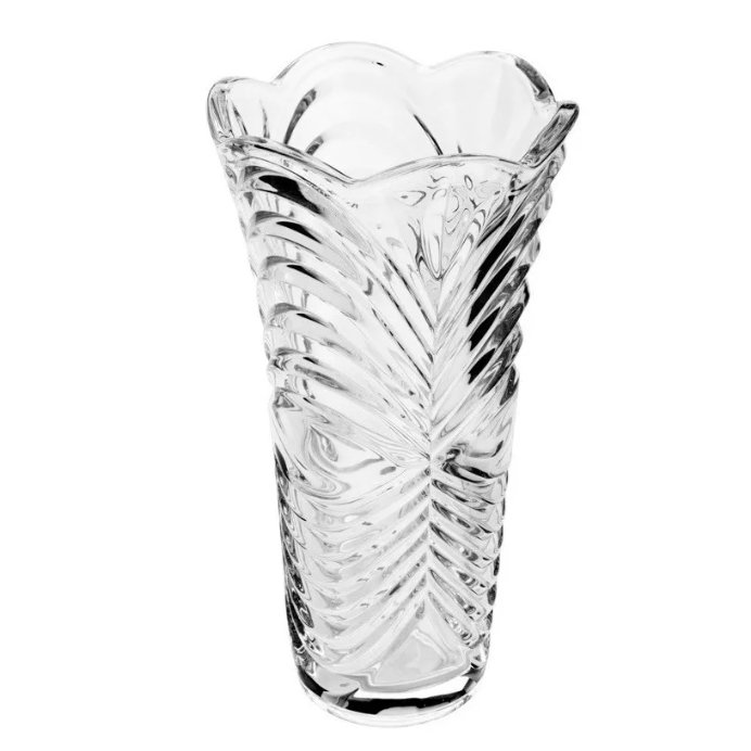 Vaso Decorativo Ondas 30cm em Vidro Lapidado Elegante Resistente - 3
