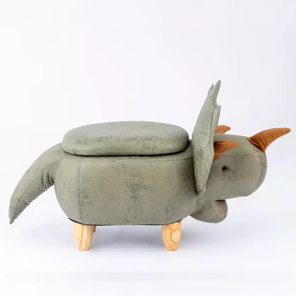 Ver imagem 7 de Puff Infantil Dinossauro Couro Sintético e Madeira L63xa38xc32:com