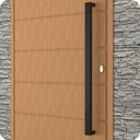 Ver imagem 3 de Puxador Inox 30cm U para Porta Pivotante Preto Fosco Fs