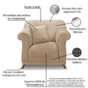Ver imagem 7 de Kit 2 Poltronas e Sofá Living 2 Lugares 1,80m Vênus Suede Pés Castanho - Pallazio - Bege