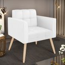 Ver imagem 2 de Poltrona Elisa Corino Pés Palito Natural - D’RossiBranco