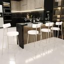 Ver imagem 2 de Kit 06 Banquetas Baixa Cozinha Sala Jantar Bancada Milão Arena L02 Linho Cru - lyam decor