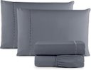 Ver imagem 1 de Jogo Lençol 4 Peças Viúva 203x120x25 Micro Percal 400 Fios Cinza