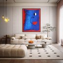 Ver imagem 1 de Quadro Canvas Miró Bailarina Coração 70x50cm Mold Preta
