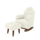 Ver imagem 3 de Poltrona Amamentação Conforto Triplo com Balanço Pés em Madeira Maciça com Puff Descanço Off White