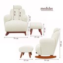 Ver imagem 2 de Poltrona Amamentação Conforto Triplo com Balanço Pés em Madeira Maciça com Puff Descanço Off White