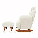 Ver imagem 4 de Poltrona Amamentação Conforto Triplo com Balanço Pés em Madeira Maciça com Puff Descanço Off White